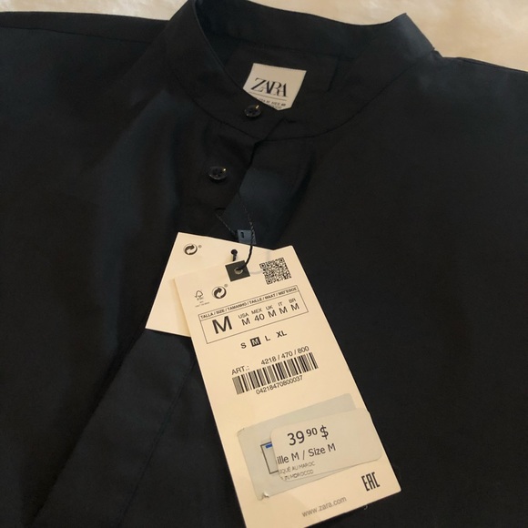 Zara Mandarin Pique T-Shirt (NWT) - Picture 4 of 6